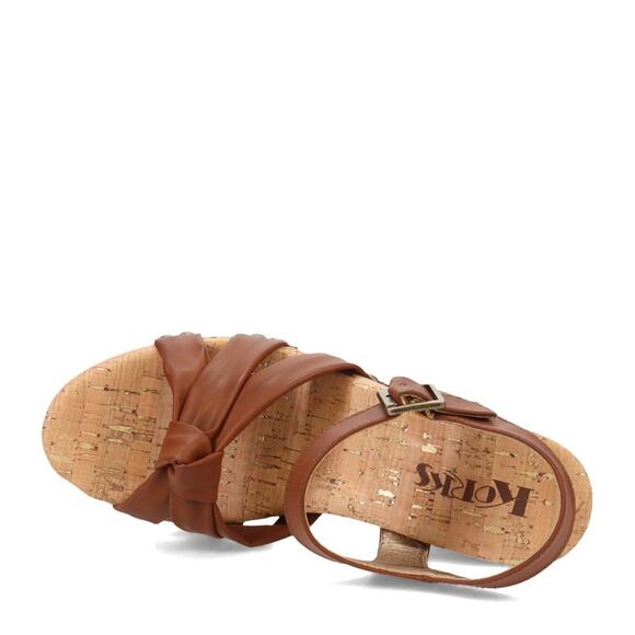 KORKS NEW Women's Dawson Wedge Sandals with Cork Footbed Brown Size 10 - Picture 4 of 11